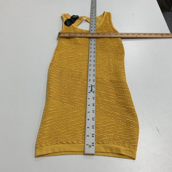 Bebe Bodycon Dress Womens PS Petite Small Sunflower Textured Cutout Back Fitted - Picture 7 of 14